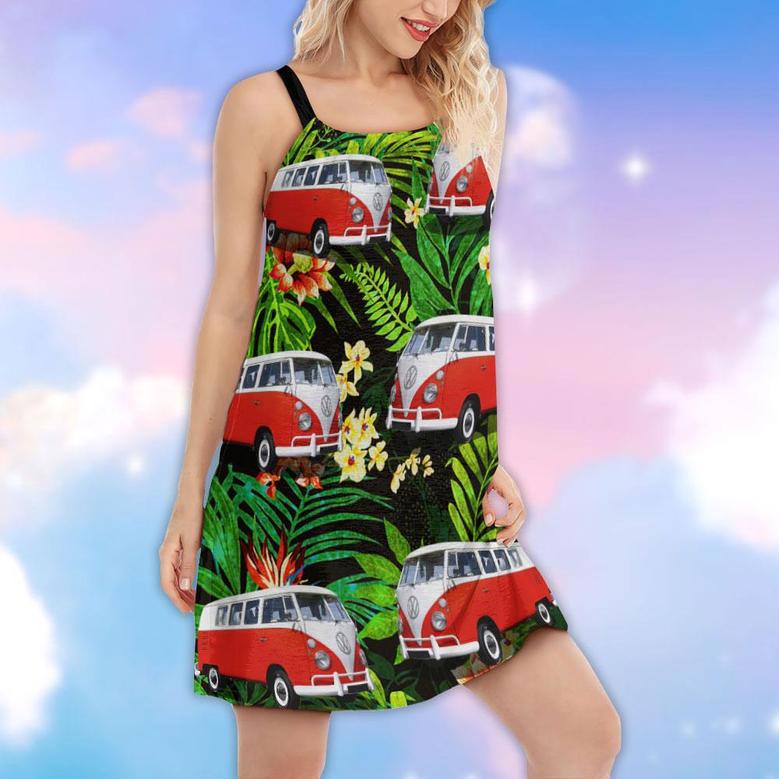 Hippie Van Volkswagen Camper Van - Women's Sleeveless Cami Dress