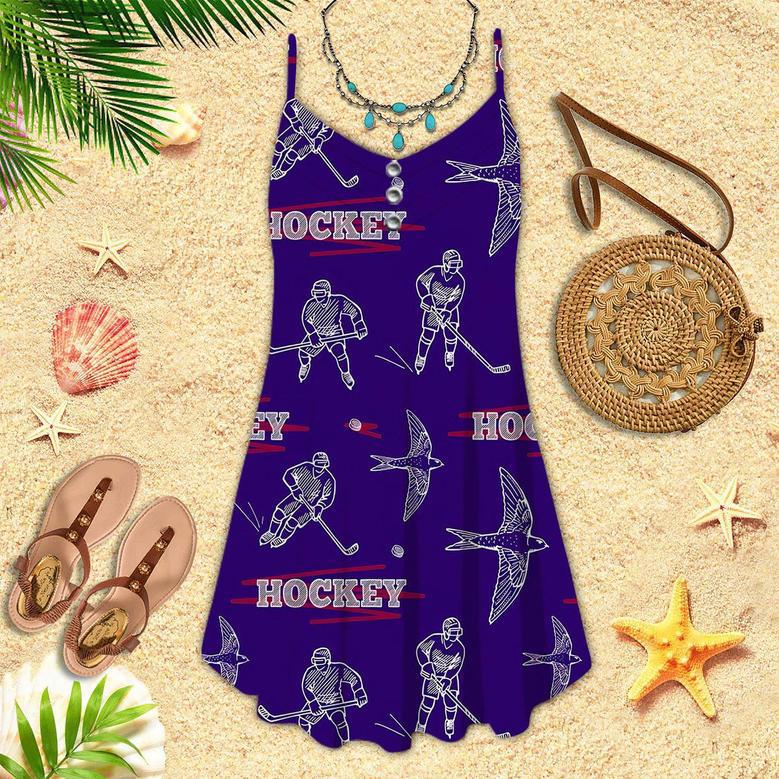 Hockey Players During The Game Spaghetti Strap Summer Dress