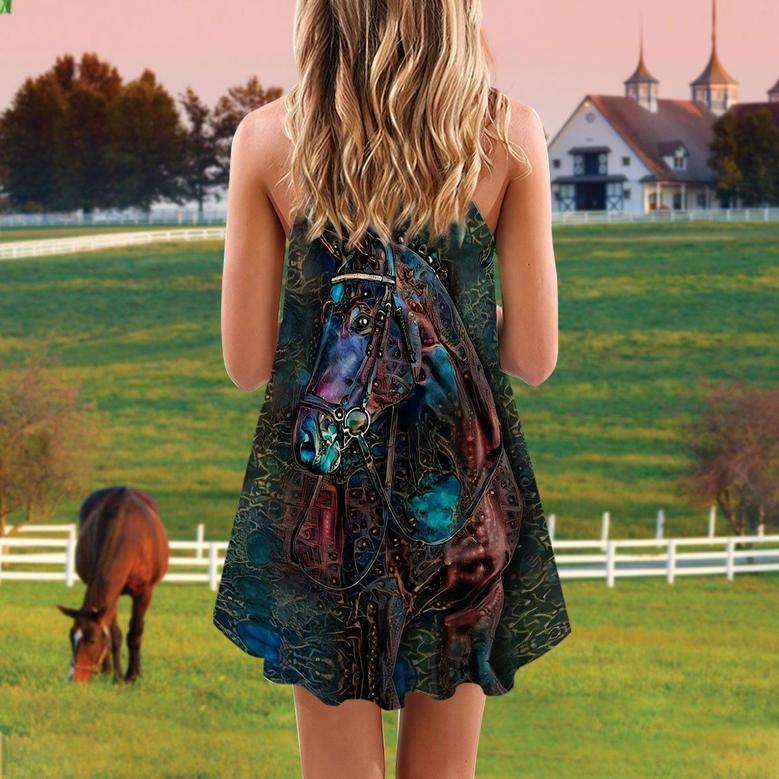 Horse Blue Pattern - Summer Dress