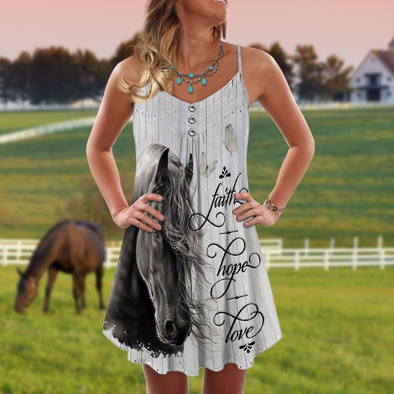 Horse Faith Hope Love Old Style - Summer Dress