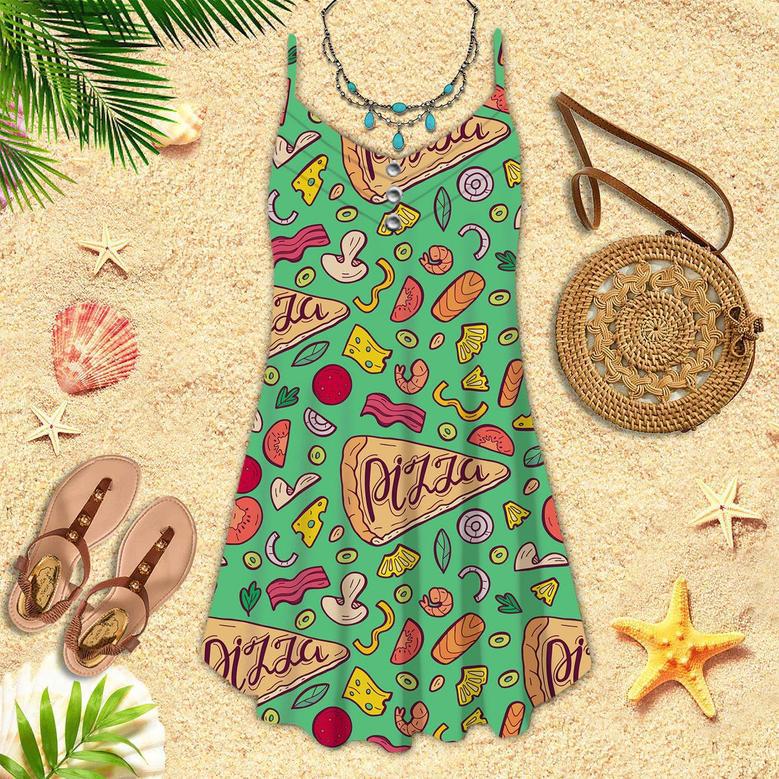 I Always Like Pizza Spaghetti Strap Summer Dress