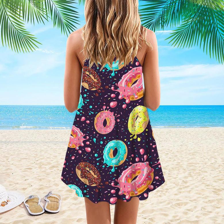 I Love Donuts Life Is Better Spaghetti Strap Summer Dress