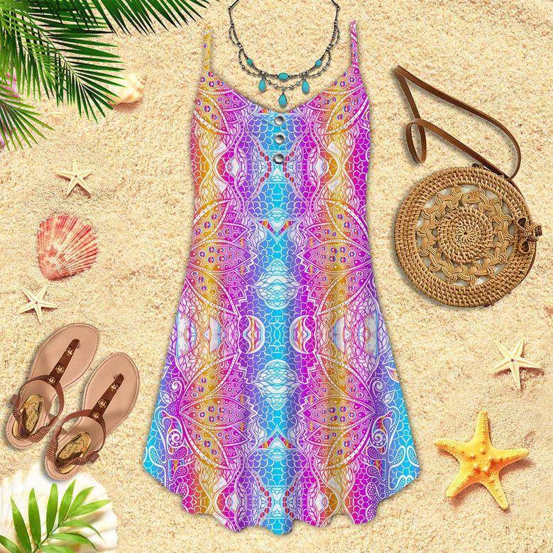 India Ethnic Maori Spaghetti Strap Summer Dress