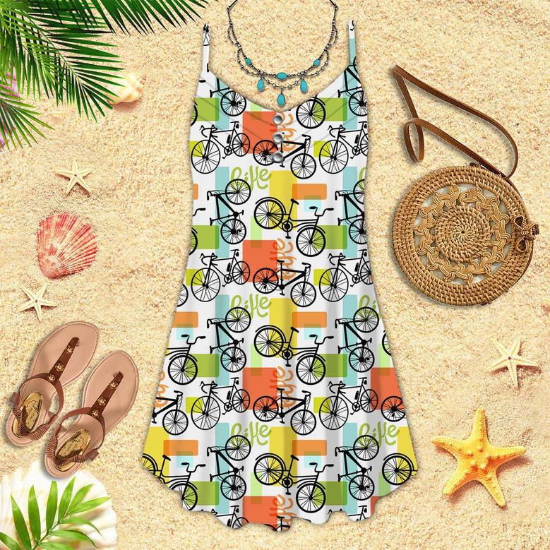 Life Is Better With Bicycle Spaghetti Strap Summer Dress