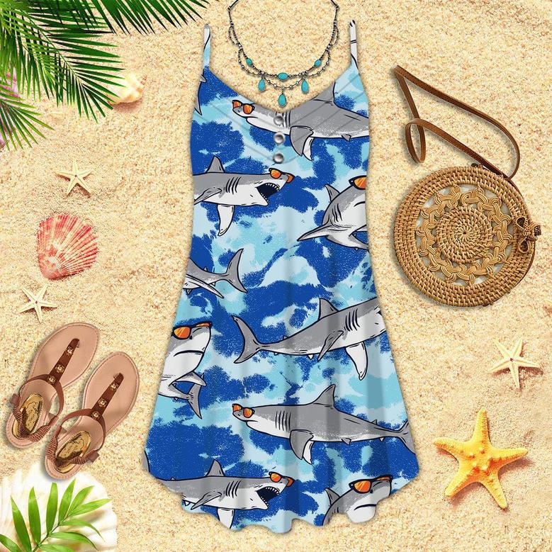 Love Shark Spaghetti Strap Summer Dress