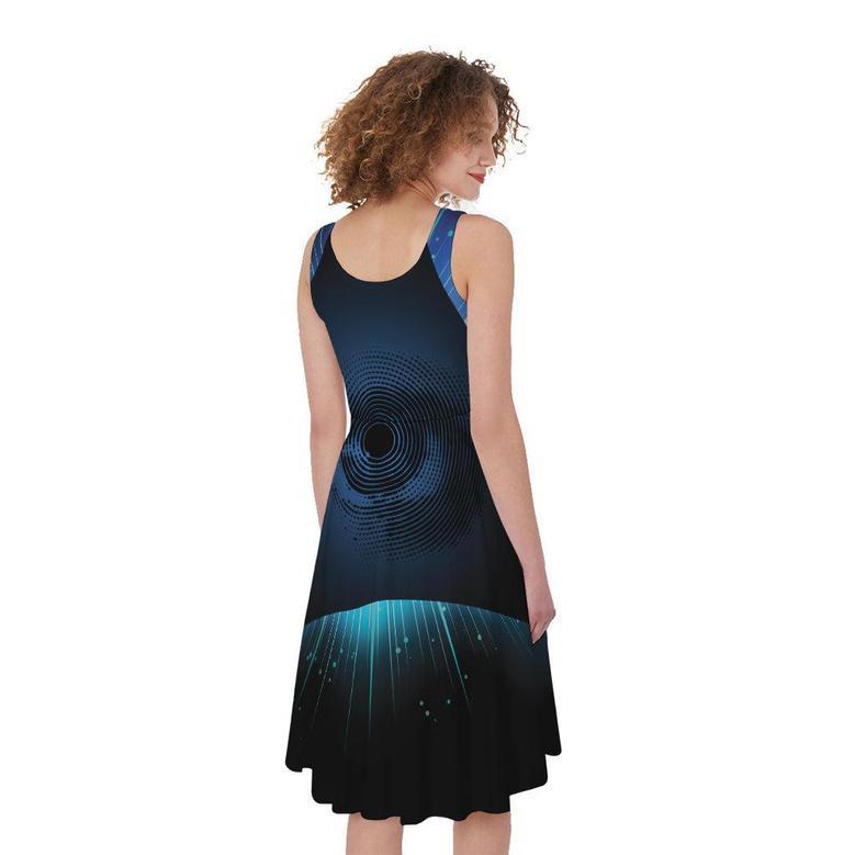 Masonic Eye All Seeing Print Sleeveless Knee Length Dress