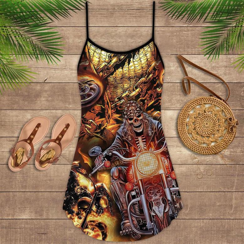 Motorcycle Skull Racing Fast - Summer Dress