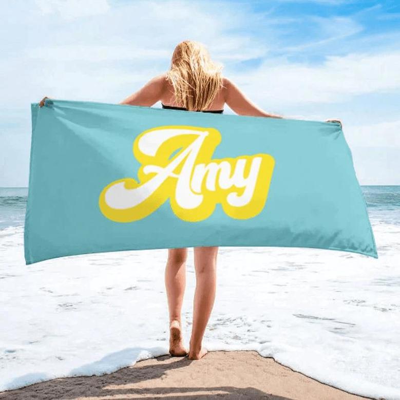 Multi-Color Tie Dye Personalized Beach Towels Name Pool Beach Gift