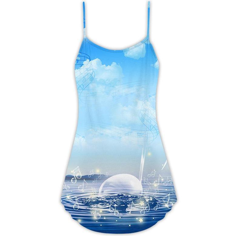 Music Sounds Of Nature - V-Neck Sleeveless Cami Dress