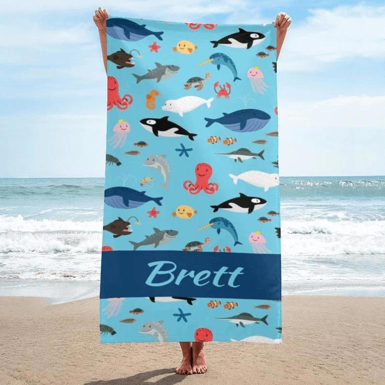 Name Custom Beach Towels Pool Travel Bath Kids Adults Unique Gift