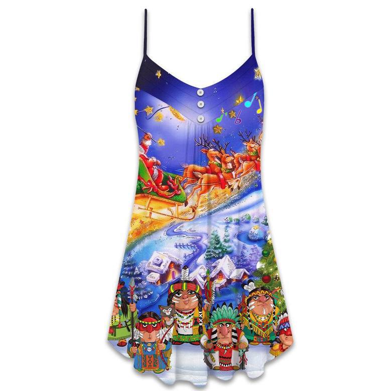 Native Funny Christmas Style - V-Neck Sleeveless Cami Dress