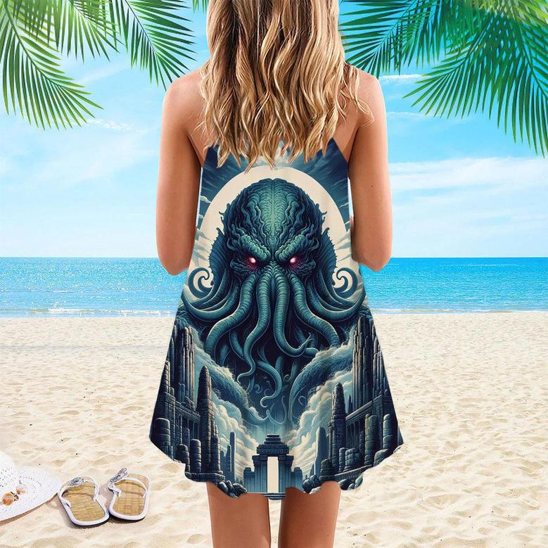 Octopus Spaghetti Strap Summer Dress