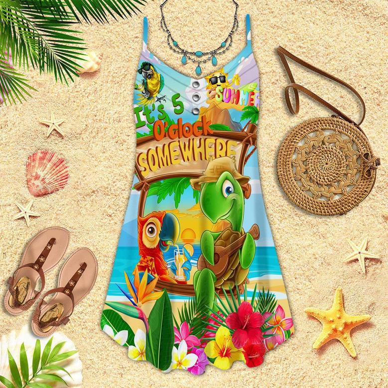 Party Parrot It's 5 O'Clock Somewhere Summer Spaghetti Strap Summer Dress