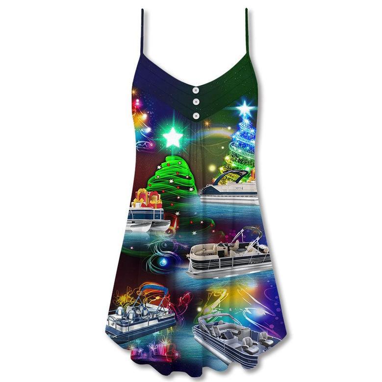 Poonton Neon Tree Merry Christmas - V-Neck Sleeveless Cami Dress