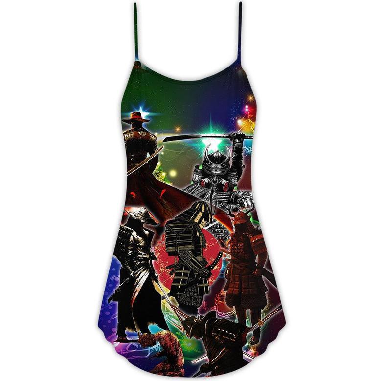 Samurai Don't Fear Of Life Samurai Christmas - V-Neck Sleeveless Cami Dress