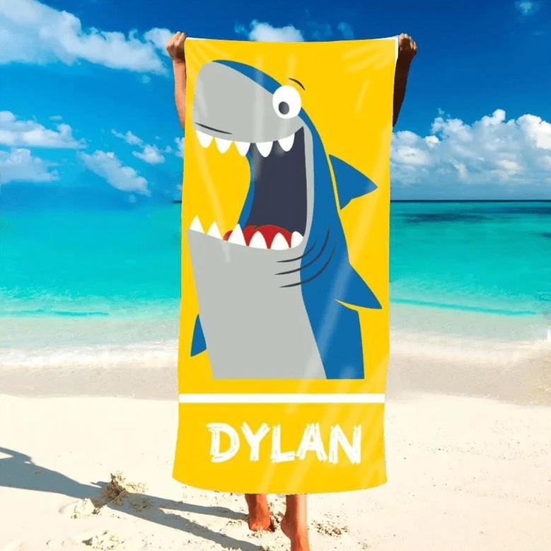 Shark Jaws Baby Name Design Personalized Beach Towels Baby Gift