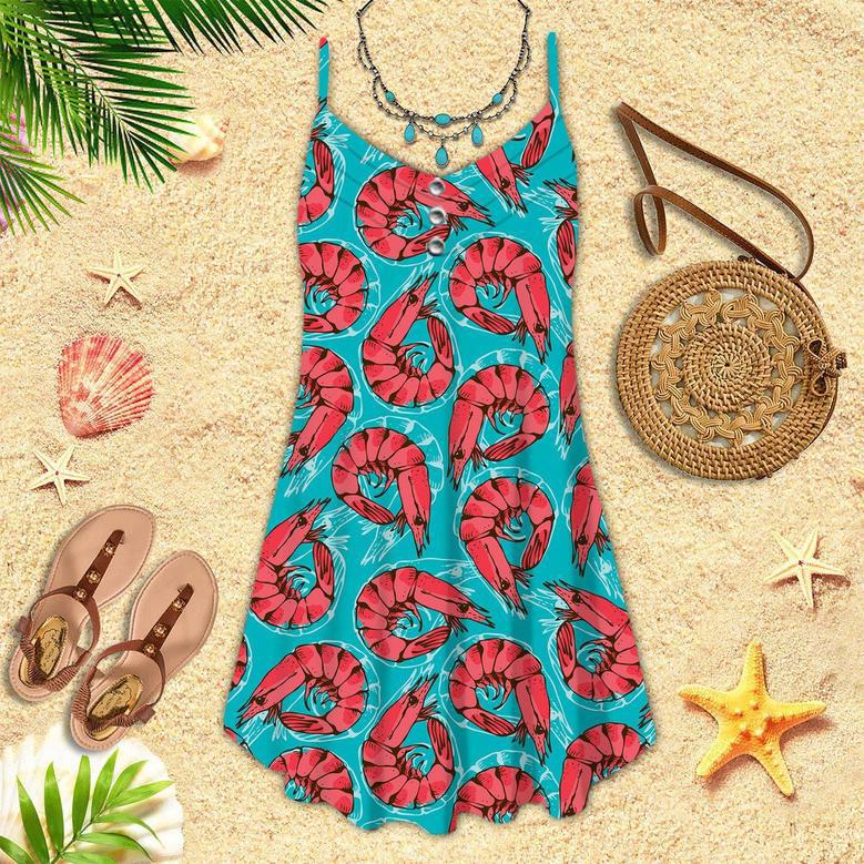 Shrimp Seafood Spaghetti Strap Summer Dress