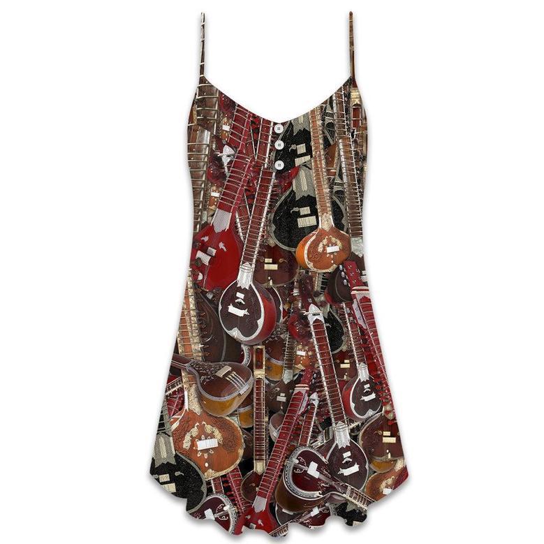 Sitar I'm Awesome I Play Sitar - V-Neck Sleeveless Cami Dress