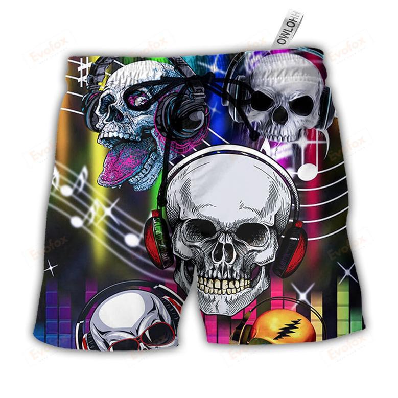 Skull Aloha Skull Music Lets Get High Beach Short