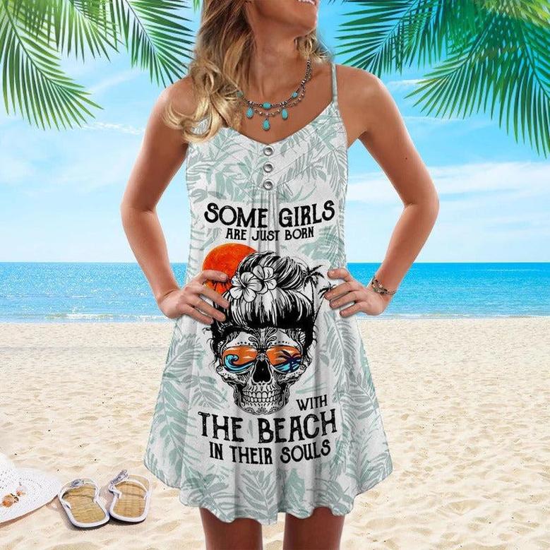 Skull Beach Soul The Beach In Their Souls - Summer Dress