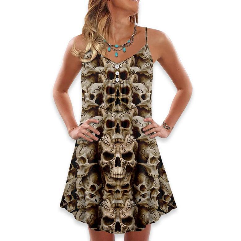 Skull Dark Inside Everyone - V-Neck Sleeveless Cami Dress