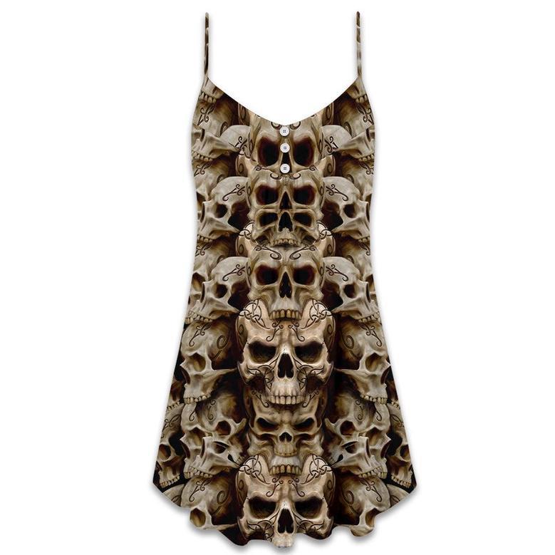 Skull Dark Inside Everyone - V-Neck Sleeveless Cami Dress