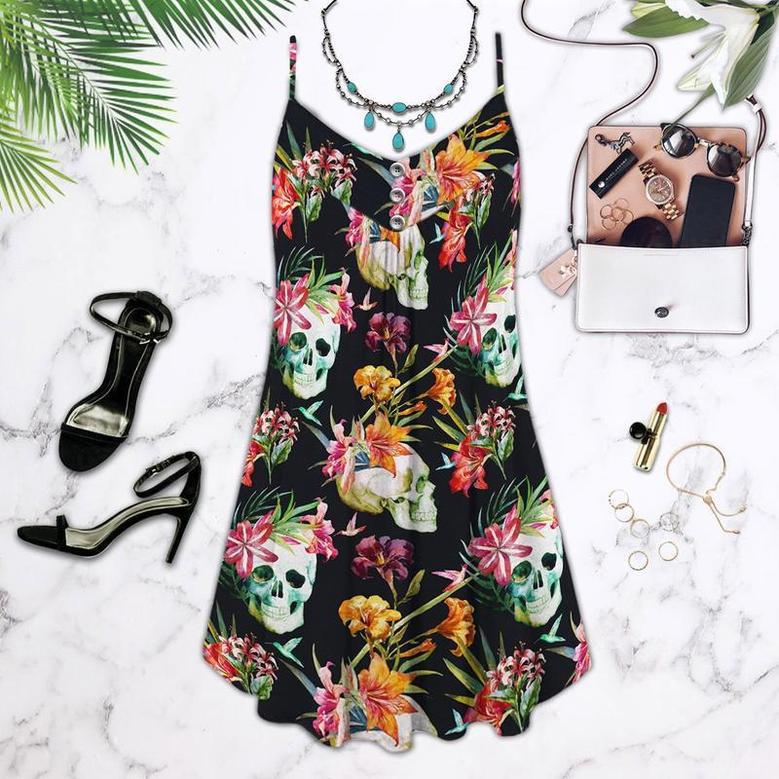 Skull Flowers Love Summer Tropical Style - Summer Dress