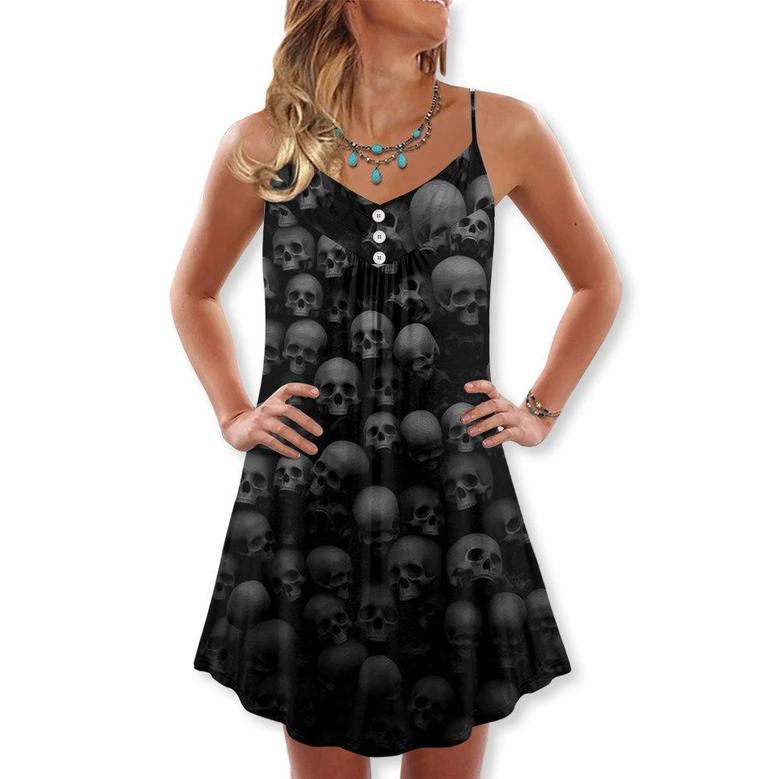 Skull Let Them Go To Hell - V-Neck Sleeveless Cami Dress