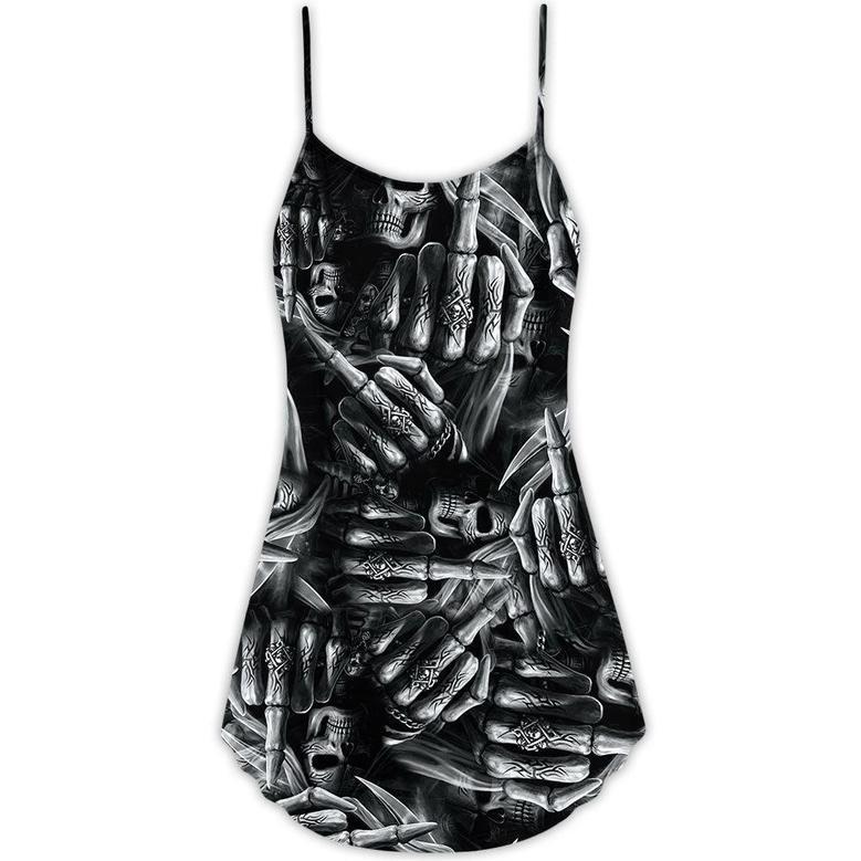 Skull Life Is The Whisper Of The Death - V-Neck Sleeveless Cami Dress