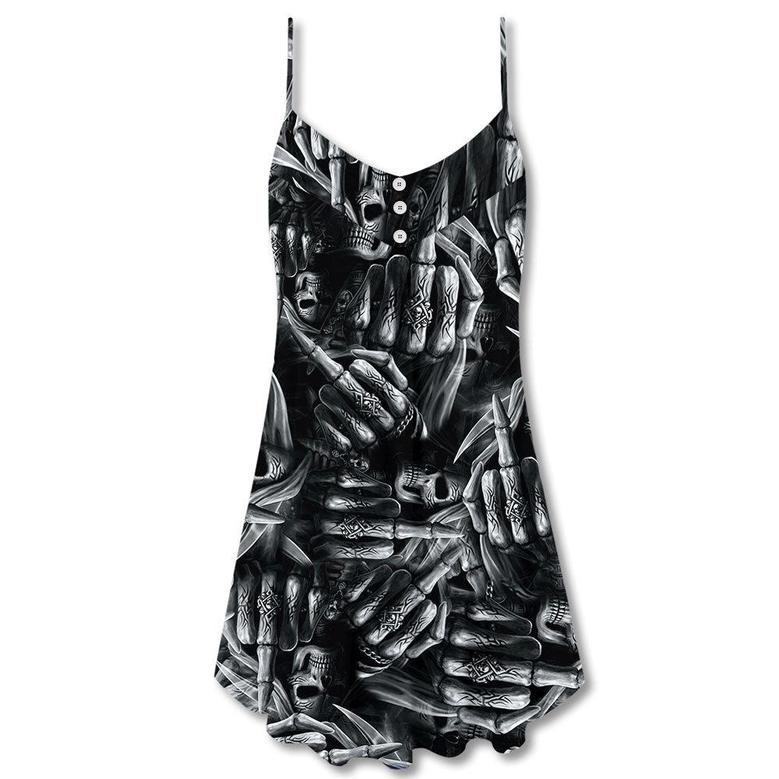 Skull Life Is The Whisper Of The Death - V-Neck Sleeveless Cami Dress