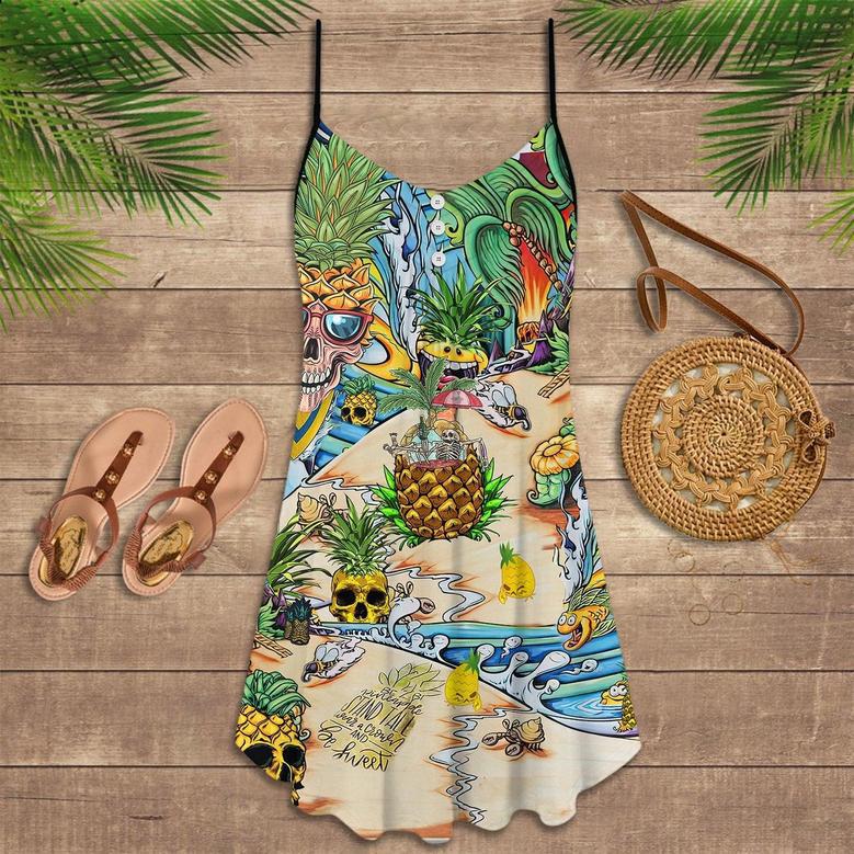 Skull Pineapple Fruit Amazing - Summer Dress