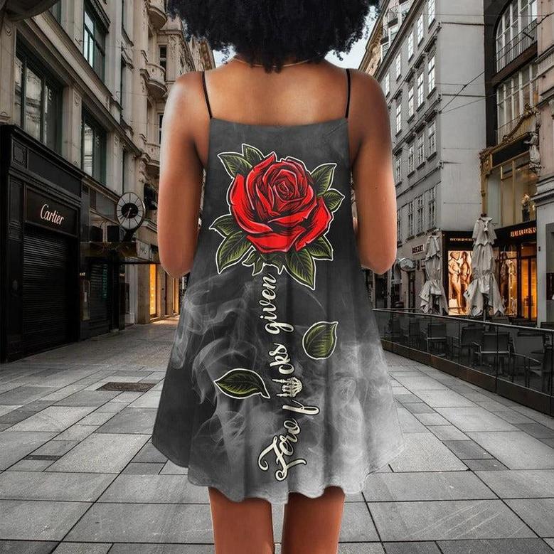 Skull Rose Blur Dark - Summer Dress