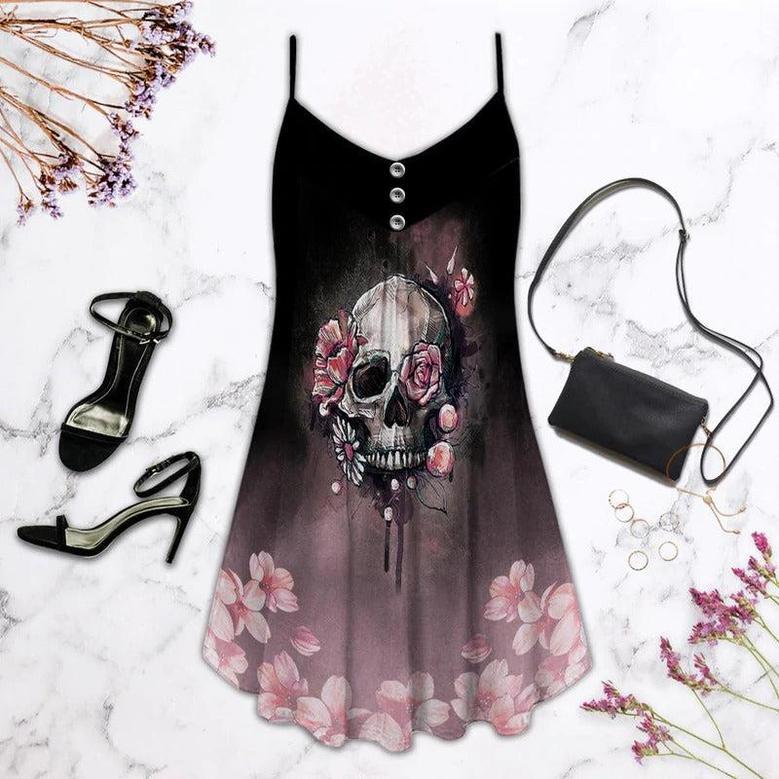 Skull Rose Dark Blur - Summer Dress