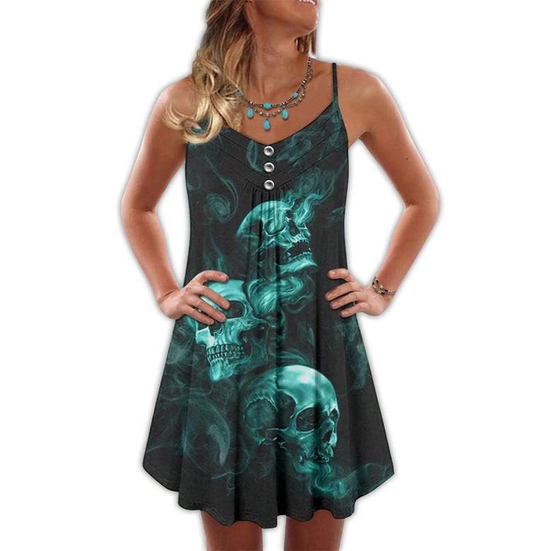 Skull Smoke Green Style - Summer Dress