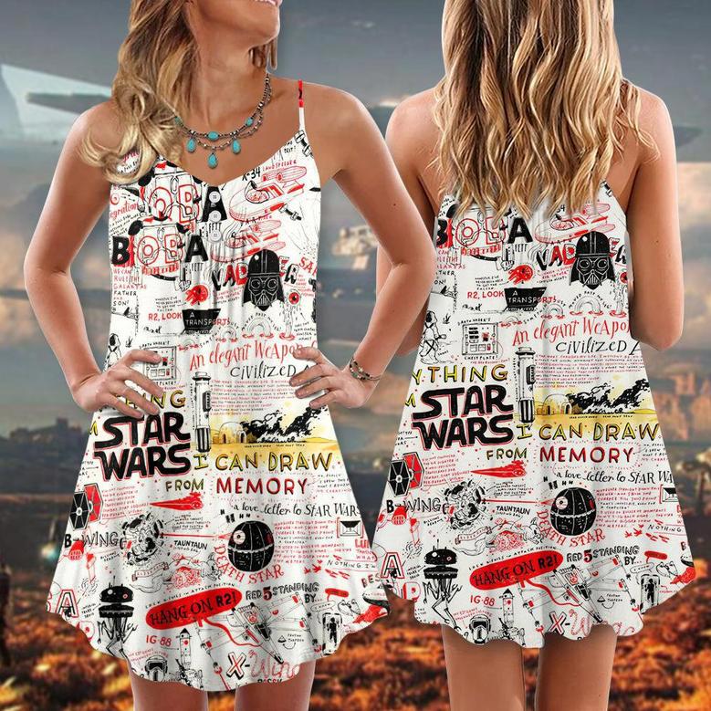 Star Wars All Funny Quotes Comic Style - V-Neck Sleeveless Cami Dress