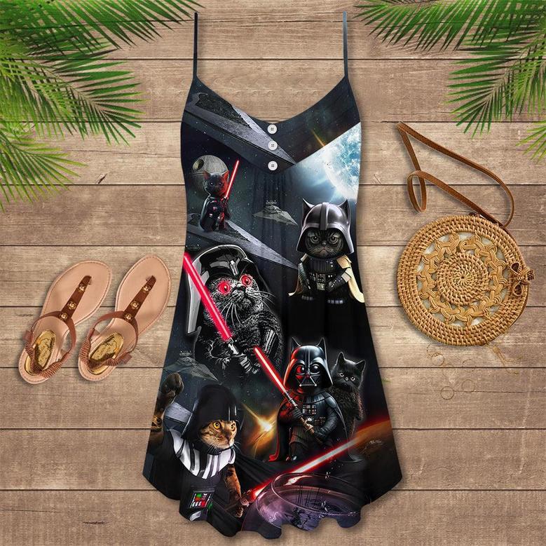 Star Wars Cat Darth Vader - V-Neck Sleeveless Cami Dress