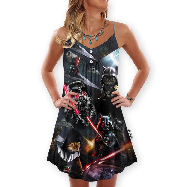 Star Wars Cat Darth Vader - V-Neck Sleeveless Cami Dress