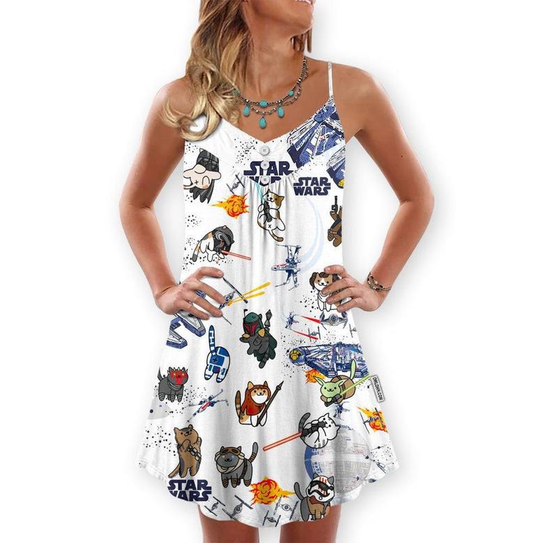 Star Wars Cats - V-Neck Sleeveless Cami Dress