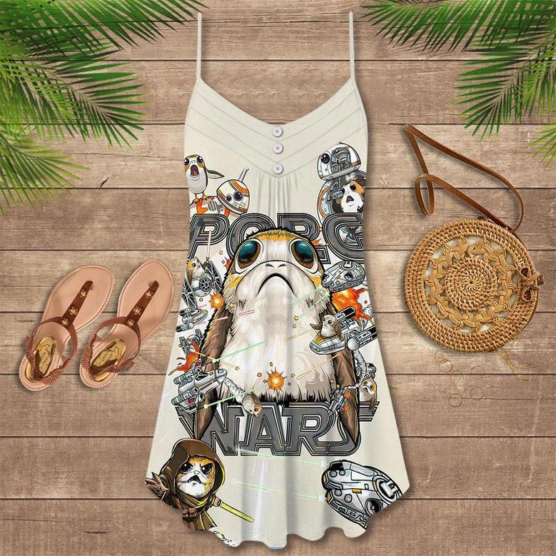 Star Wars Porg So Cute Porg Wars - V-Neck Sleeveless Cami Dress