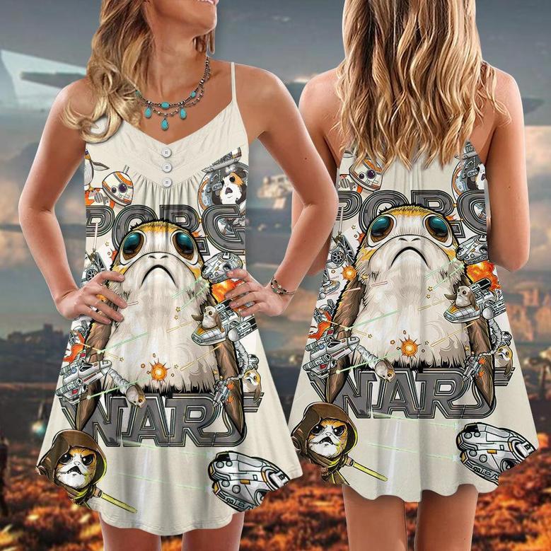 Star Wars Porg So Cute Porg Wars - V-Neck Sleeveless Cami Dress