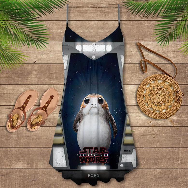 Star Wars Porgs Exist So Cute - V-Neck Sleeveless Cami Dress