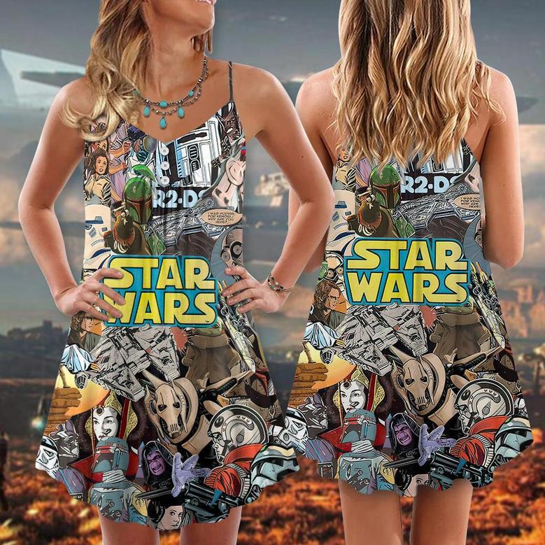 Starwars Congratulations. You Are Being Rescued - V-Neck Sleeveless Cami Dress