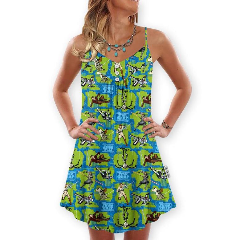 Starwars There’S Always A Bigger Fish - V-Neck Sleeveless Cami Dress