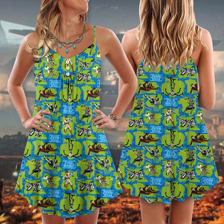 Starwars There’S Always A Bigger Fish - V-Neck Sleeveless Cami Dress