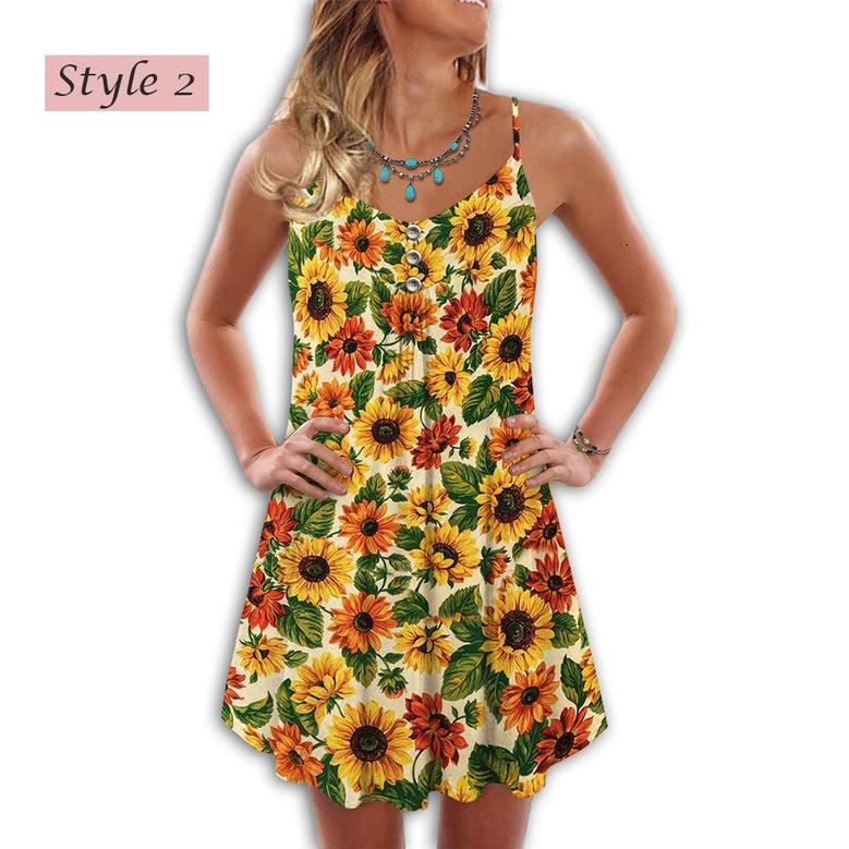 Sunflower Pattern Beautiful Style - Summer Dress