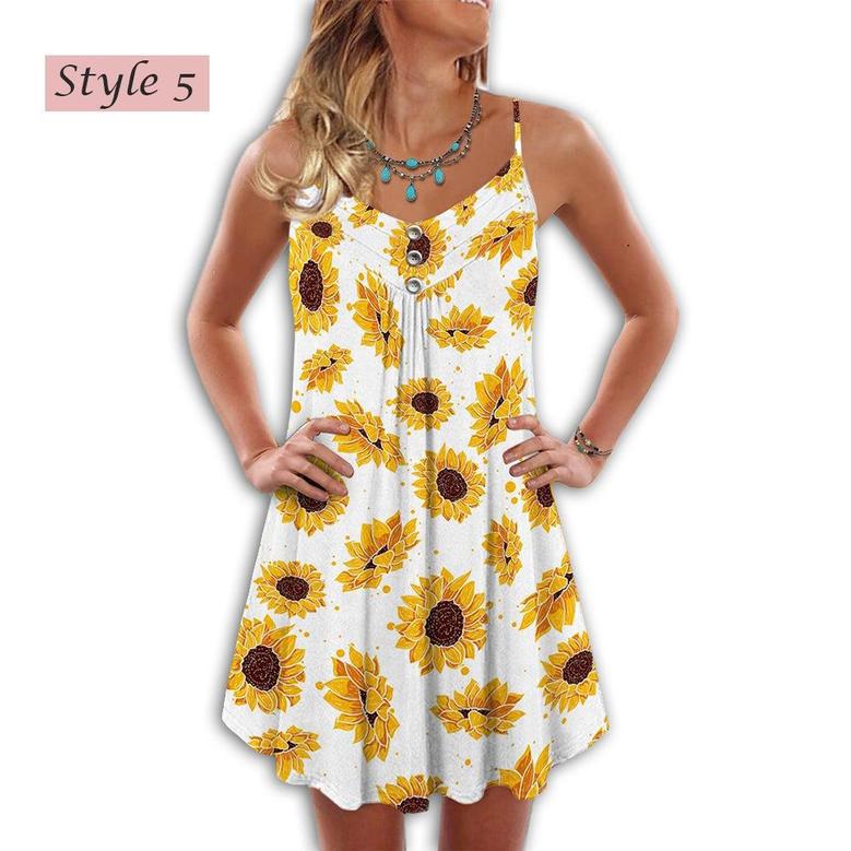 Sunflower Pattern Beautiful Style - Summer Dress