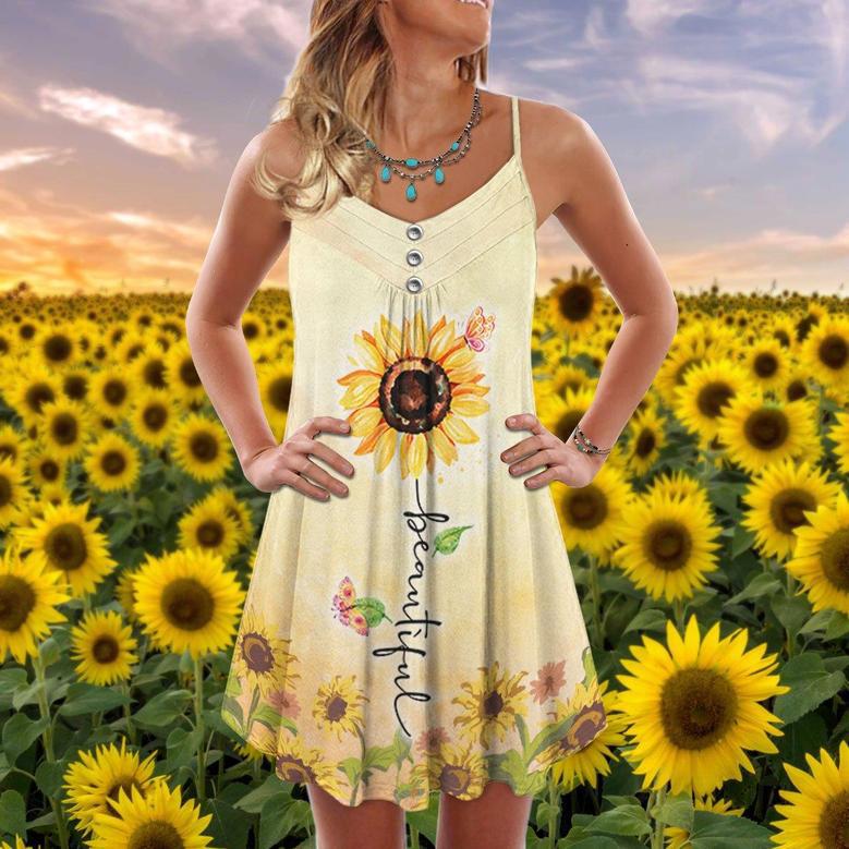 Sunflower With Beautiful And Stunning Style - Summer Dress