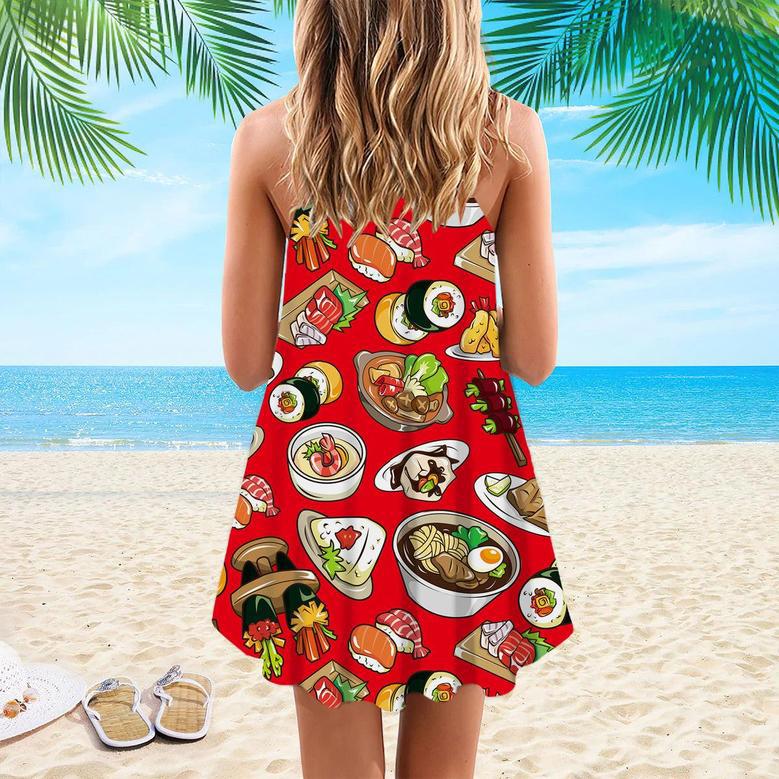 Sushi High Feeling Style Spaghetti Strap Summer Dress