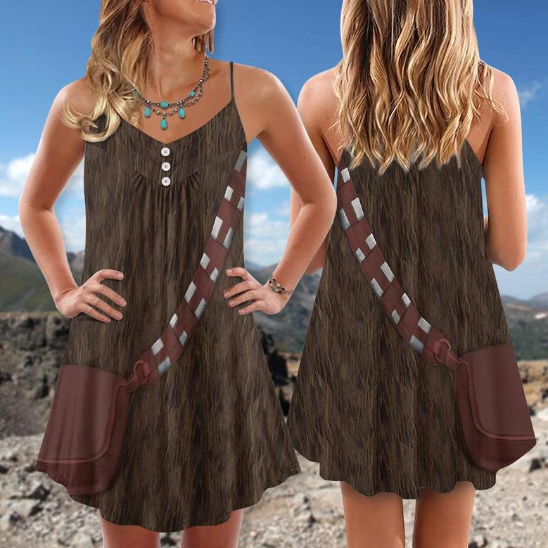 Sw Chewbacca Cosplay - V-Neck Sleeveless Cami Dress