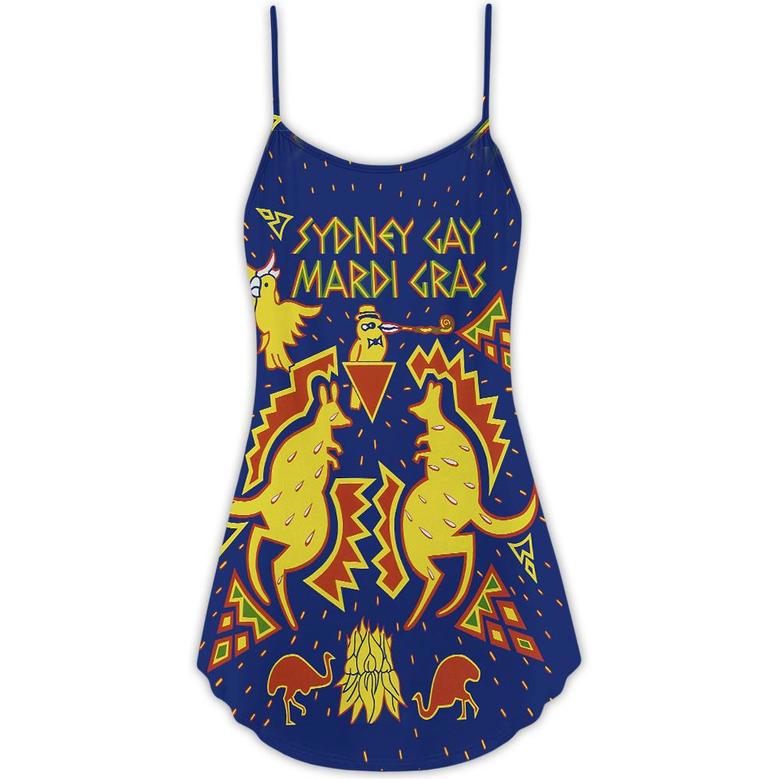 Sydney Mardi Gras Kangaroo Koala Art - V-Neck Sleeveless Cami Dress